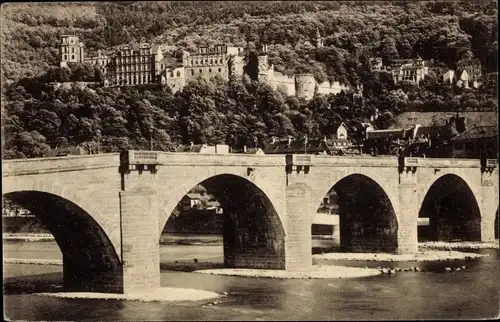 Ak Heidelberg am Neckar, Schloss, Neckarbrücke