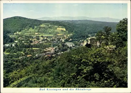 Ak Bad Kissingen Unterfranken Bayern, Panorama mit den Rhönbergen