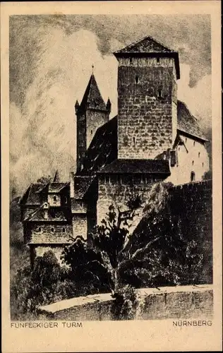 Ak Nürnberg in Mittelfranken, Fünfeckiger Turm