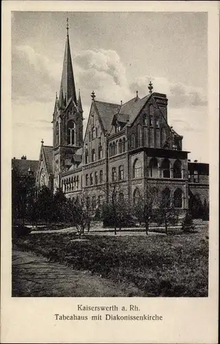 Ak Kaiserswerth Düsseldorf am Rhein, Tabeahaus mit Diakonissenkirche