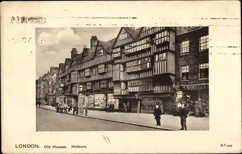 Ak London City England, Old Houses, Holborn