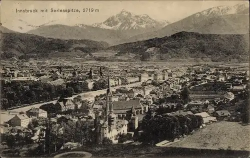 Ak Innsbruck in Tirol, Panorama mit Serlesspitze