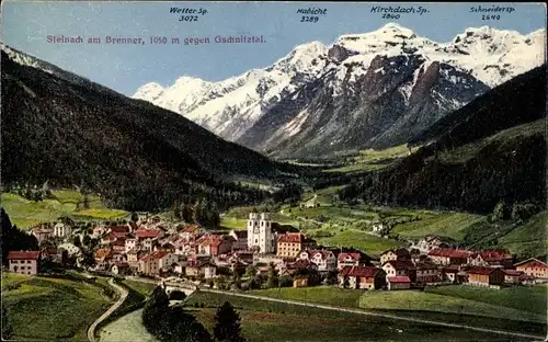 Ak Steinach am Brenner in Tirol, Panorama gegen Gschnitztal