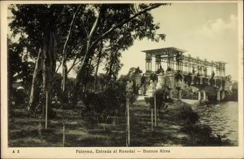 Ak Palermo Buenos Aires Argentinien, Entrada al Rosedal