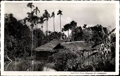 Ak Saigon Cochinchine Vietnam, Paysage de campagne