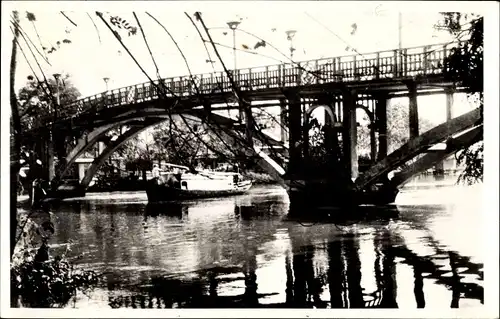Ak Saigon Cochinchine Vietnam, Passerelle sur l'Arroyo de l'Avalanche