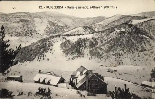 Ak Puigcerda Katalonien, Paisaje nevado