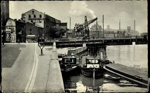 Ak Ougrée Seraing Wallonien Lüttich, Le Pont et le Port de Cockerill