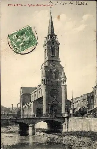 Ak Verviers Wallonien Lüttich, Eglise Saint Antoine