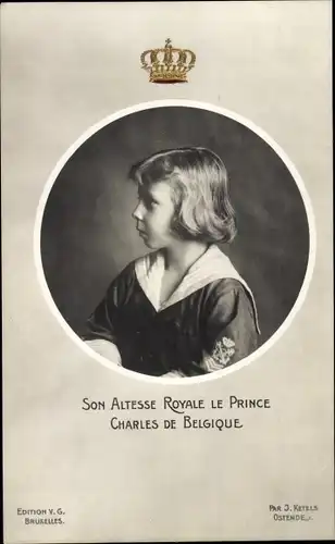 Passepartout Ak Prince Charles de Belgique, Prinz Karl von Belgien, Portrait