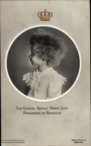 Passepartout Ak Prinzessin Marie Jose von Belgien, Portrait