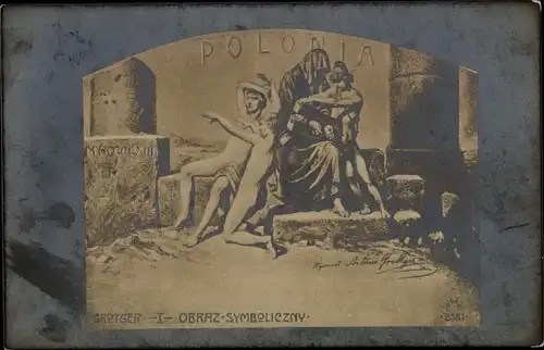 Künstler Ak Grottger, Artur, Obraz Symboliczny