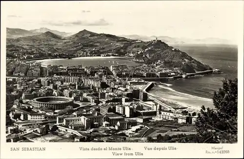 Ak Donostia San Sebastian Baskenland, Vista desde el Monte Ulia