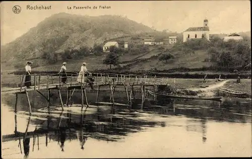 Ak Rochehaut Bouillon Wallonien Luxemburg, La Passerelle de Frahan