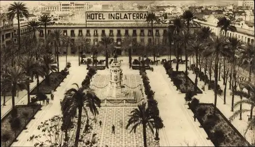 Ak Sevilla Andalusien, Hotel Inglaterra, Platz, Monument