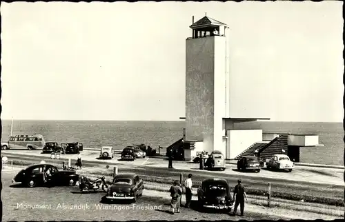 Ak Afsluitdijk Friesland Niederlande, Monument