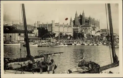 Ak Palma de Mallorca Balearische Inseln, La Lonja y La Catedral