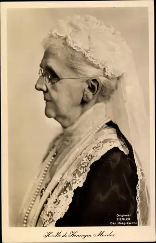 Ak Koningin Moeder, Emma zu Waldeck und Pyrmont, Portrait