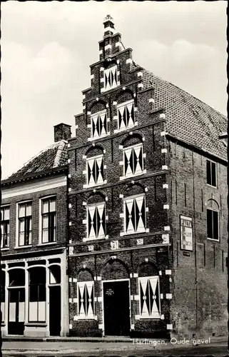 Ak Harlingen Friesland Niederlande, Oude gevel