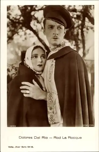 Ak Schauspielerin Dolores Del Rio und Schauspieler Rod La Rocque, Filmszene, Ross 1917/4