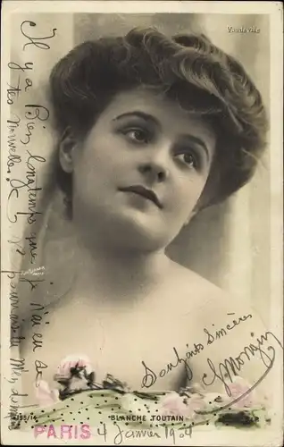 Ak Schauspielerin Blanche Toutain, Portrait, Vaudeville