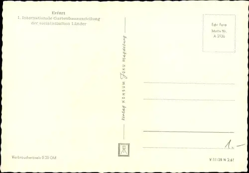 Ak Erfurt in Thüringen, Internationale Gartenausstellung 1961, Ansichten