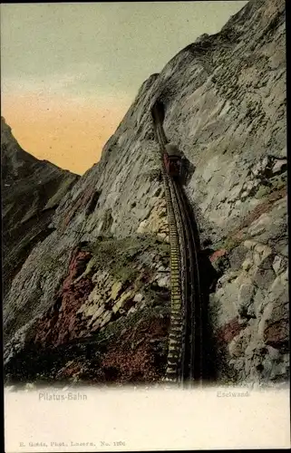 Ak Pilatusbahn, Zahnradbahn, Steigung, Tunneldurchfahrt
