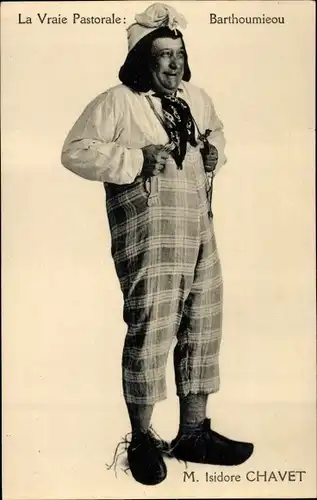 Ak Komiker Isidore Chavet, la Vraie Pastorale, Barthoumieou, Portrait