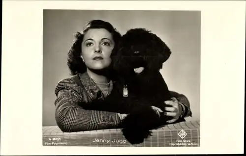 Ak Schauspielerin Jenny Jugo, Portrait mit Schnauzer