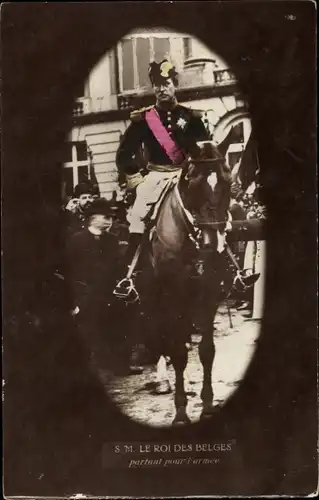 Ak S.M. Le roi des Belges, Albert I., portant pour l'armée, Pferd