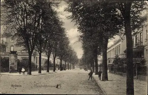 Ak Hansestadt Bremen, Humboldstraße, Litfaßsäule, Bäume