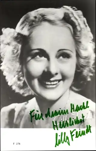 Ak Schauspielerin Cilly Feindt, Portrait