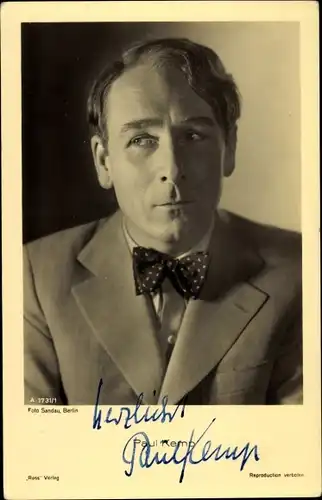 Ak Schauspieler Paul Kemp, Portrait im Anzug mit Fliege