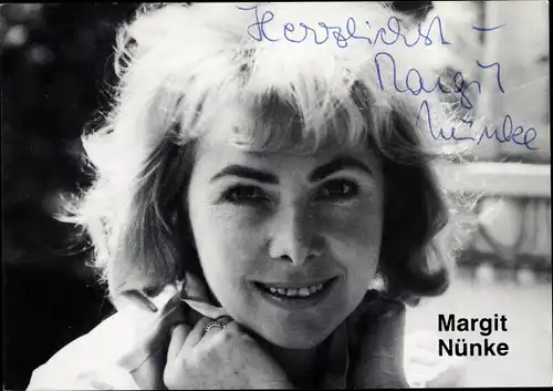 Ak Schauspielerin Margit Nünke, Portrait, Autogramm