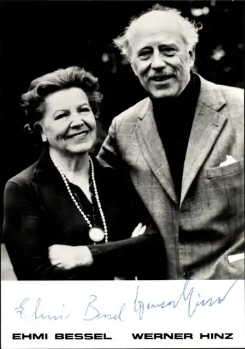 Ak Schauspielerin Ehmi Bessel und Werner Hinz, Autogramme