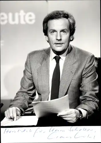 Ak Moderator Claus Seibel, Moderator, heute, Autogramm