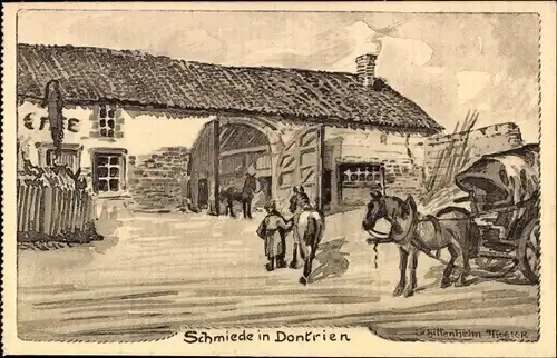 Künstler Litho Dontrien Marne, Schmiede