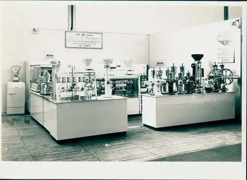 Foto Messestand, Friedrich Dumjahn, Waagen, Kaffeemühlen, Bosch, September 1954