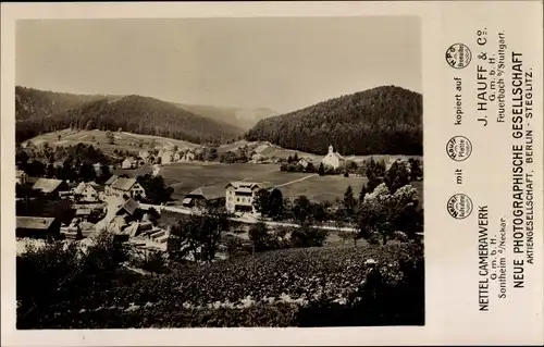 Ak Enzklösterle im Schwarzwald, Ortsansicht, Gasthaus zum Waldhorn