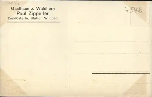 Ak Enzklösterle im Schwarzwald, Ortsansicht, Gasthaus zum Waldhorn