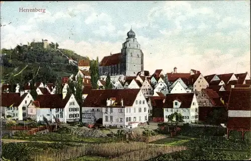 Ak Herrenberg in Württemberg,  Ortsansicht, Kirche