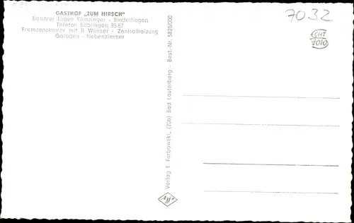 Ak Sindelfingen in Württemberg, Gasthof zum Hirsch, Hirschkeller