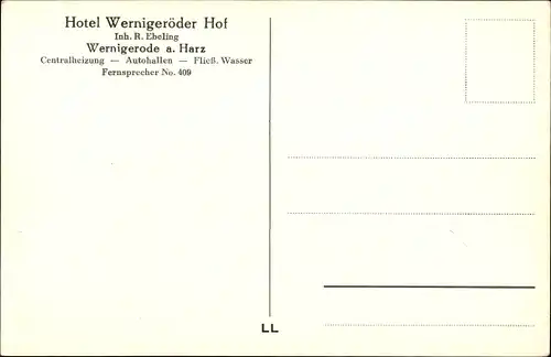 Ak Wernigerode im Harz, Hotel Wernigeröder Hof