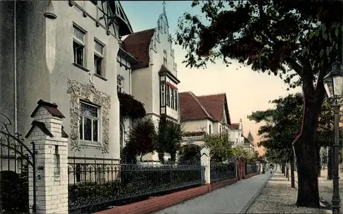 Ak Dessau in Sachsen Anhalt, Partie an der Albrecht Straße