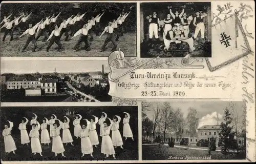 Ak Bad Lausigk Bad Lausick in Sachsen, Turnverein, 60 jährige Stiftungsfeier 1906, Kurhaus