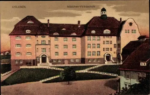 Ak Lutherstadt Eisleben, Ansicht der Mädchen Volksschule