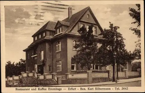 Ak Erfurt in Thüringen, Restaurant und Kaffee Eremitage