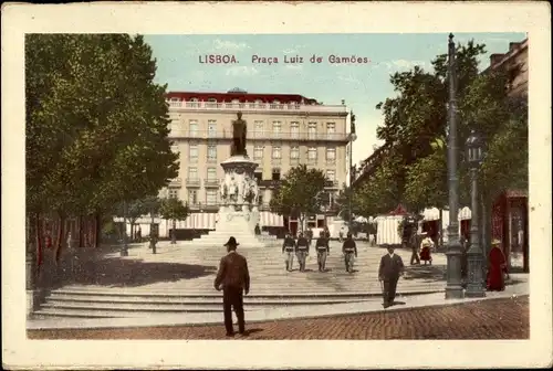 Ak Lisboa Lissabon Portugal, Praça Luiz de Camoes