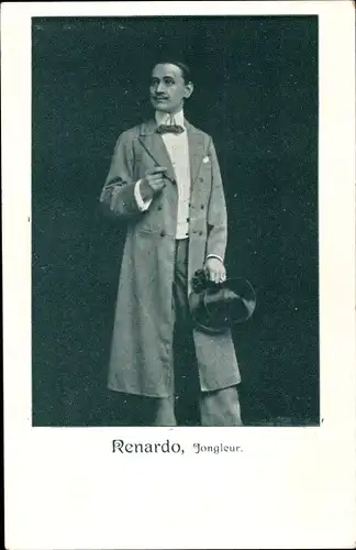 Ak Renardo, Jongleur, Männerportrait
