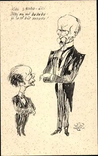 Künstler Ak Malý, Pavel F., Šedesátník Dr. Ant. Hajn, Karikatur, tschechischer Politiker